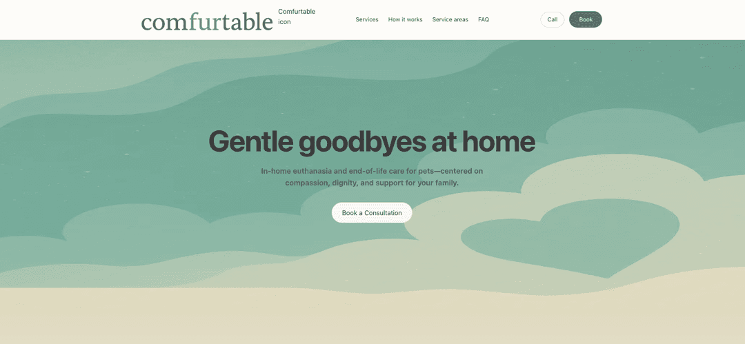 comfurtable landing page